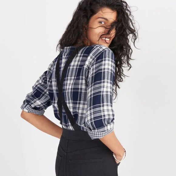 Madewell Cali Demi-Boot Overalls in Black Frost Size XS - Picture 2 of 7